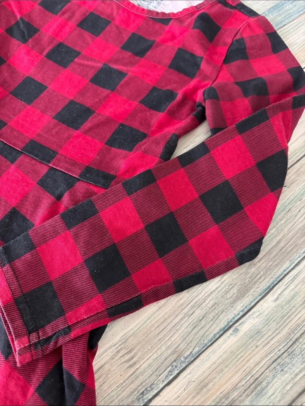 The Children's Place Red and Black Buffalo Plaid Long Sleeve Dress (Sz: 5/6) - Picture 4 of 9
